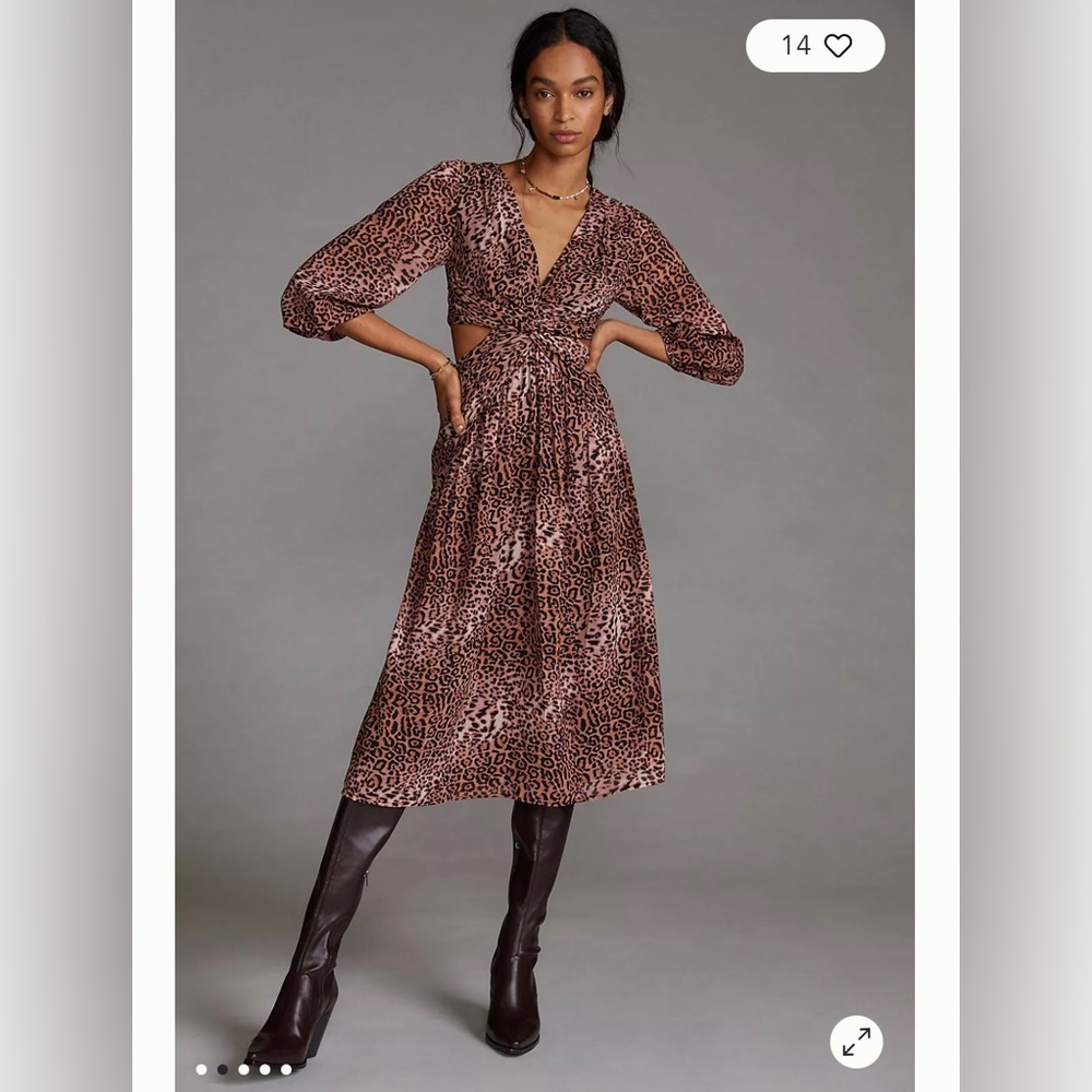 Ranna Gill | Brown Midi Dress | NWT